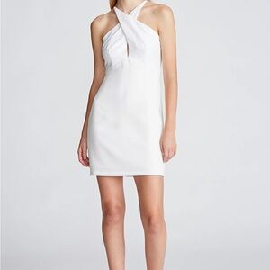 White Sequined Halston Dress